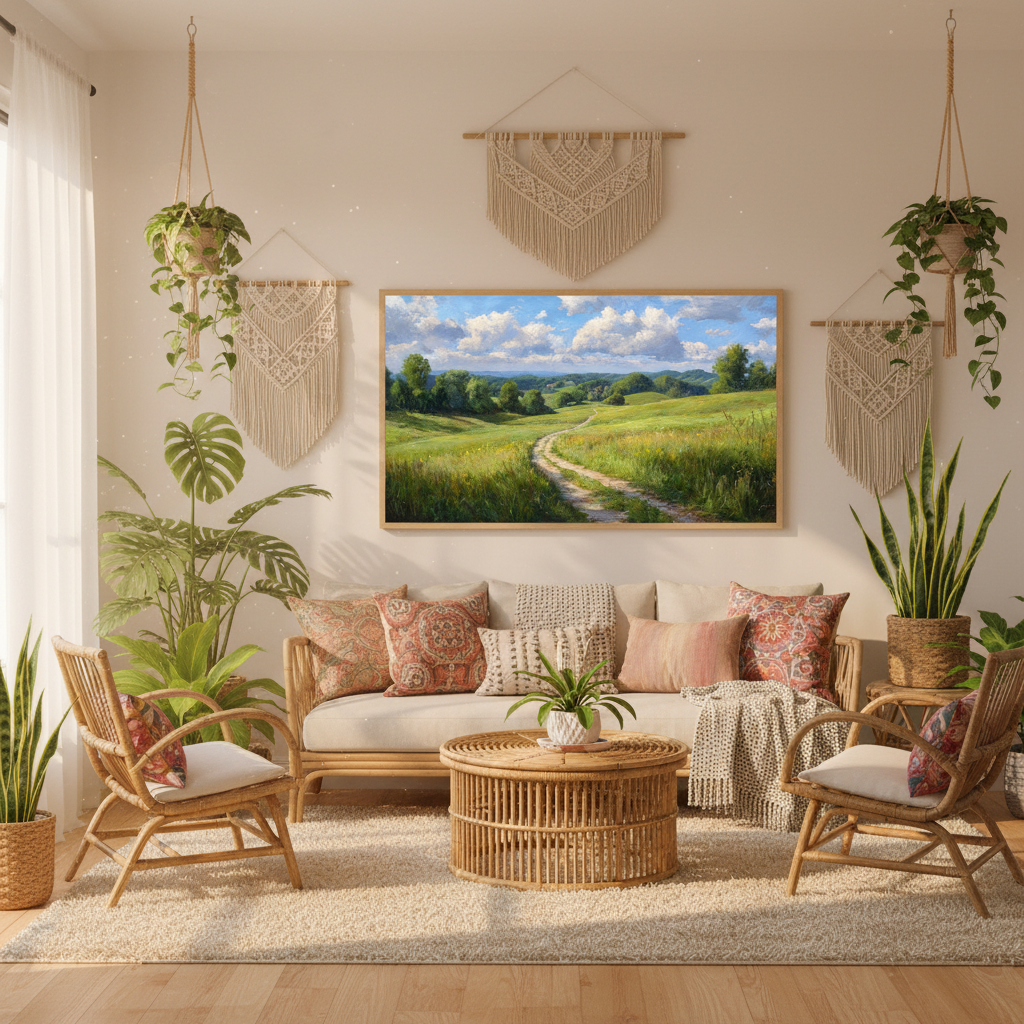 Bohemian Living Room Mockup