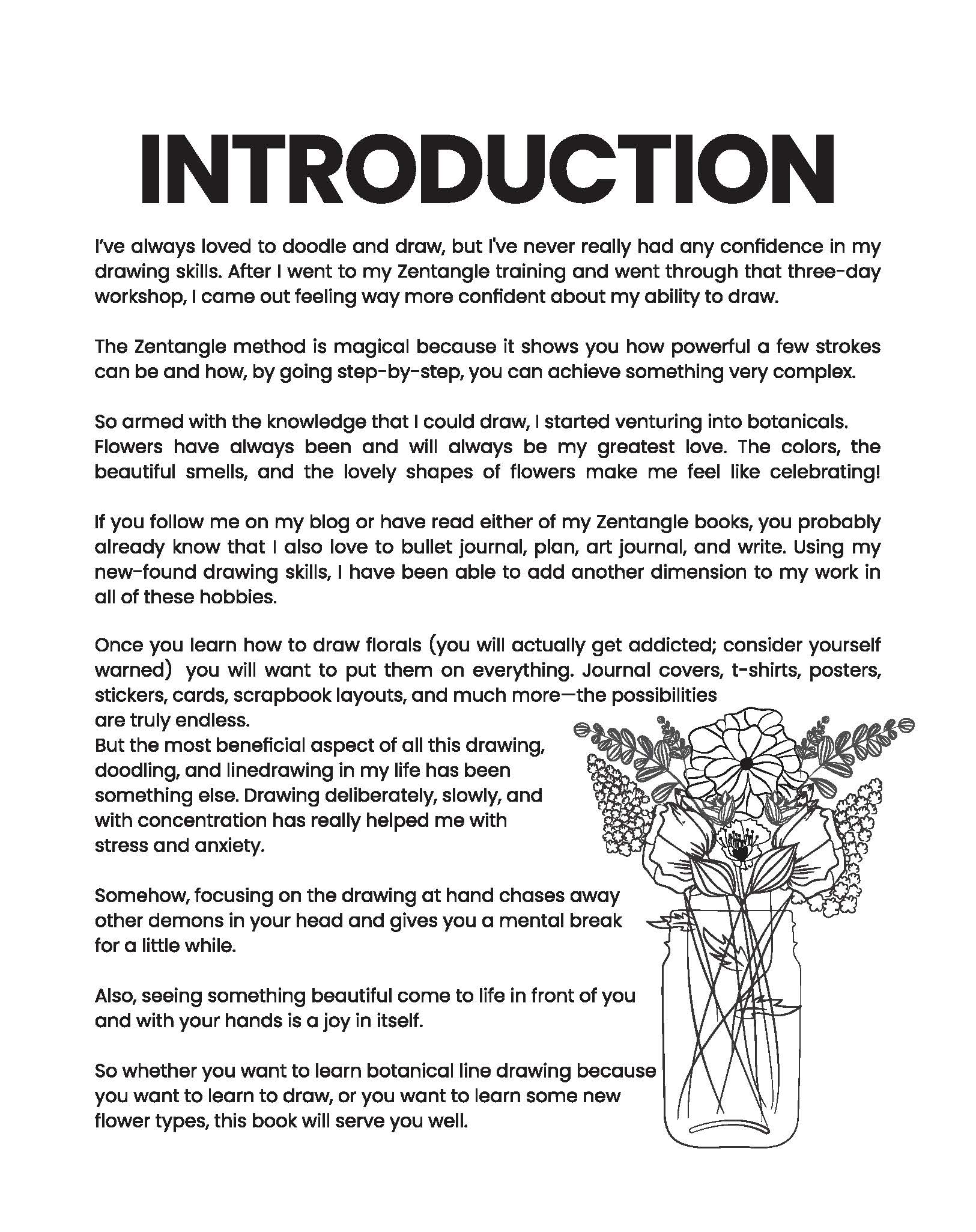 Botanical Line Drawing I by MZ Creates