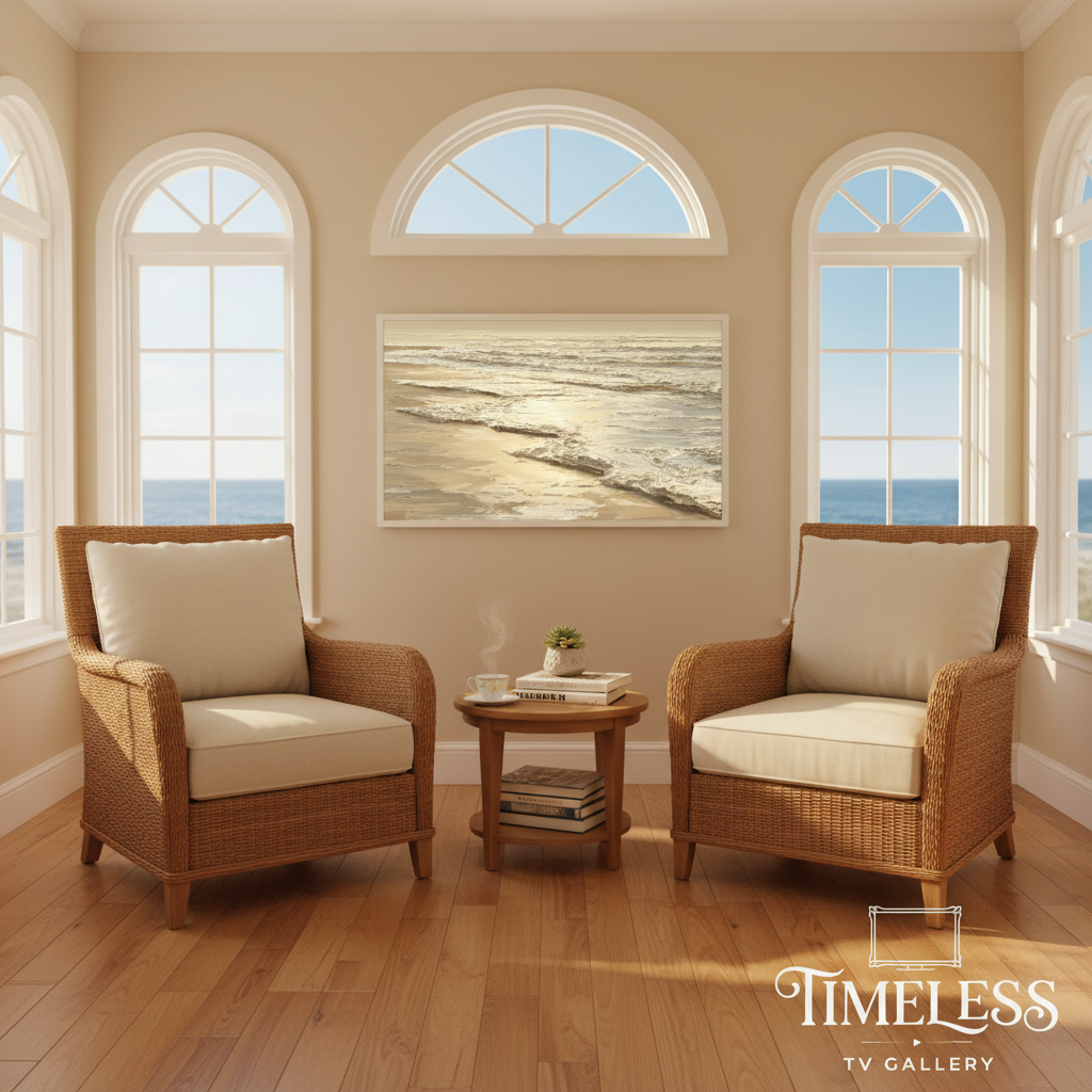Coastal Sunroom Reading Nook