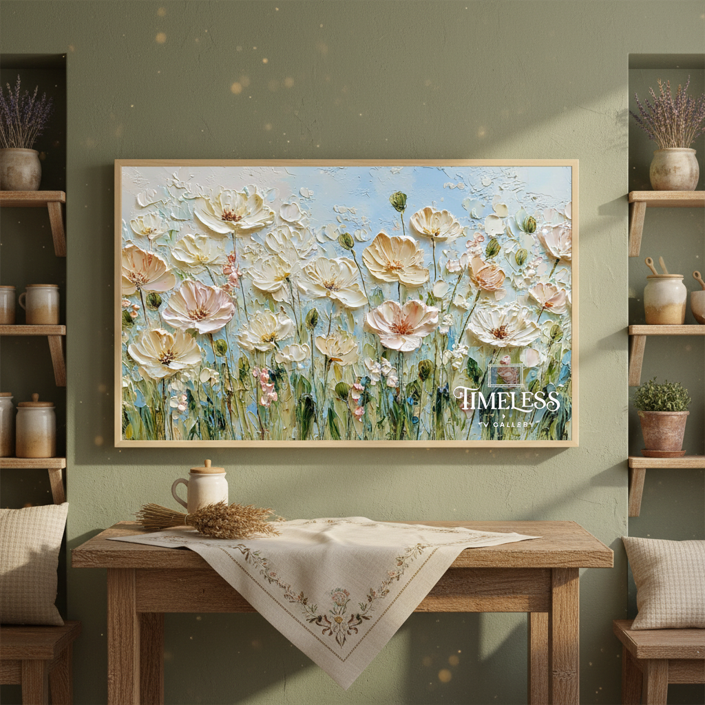 Ivory Moments in the Meadow #02 | Samsung Frame TV Art | Digital Download
