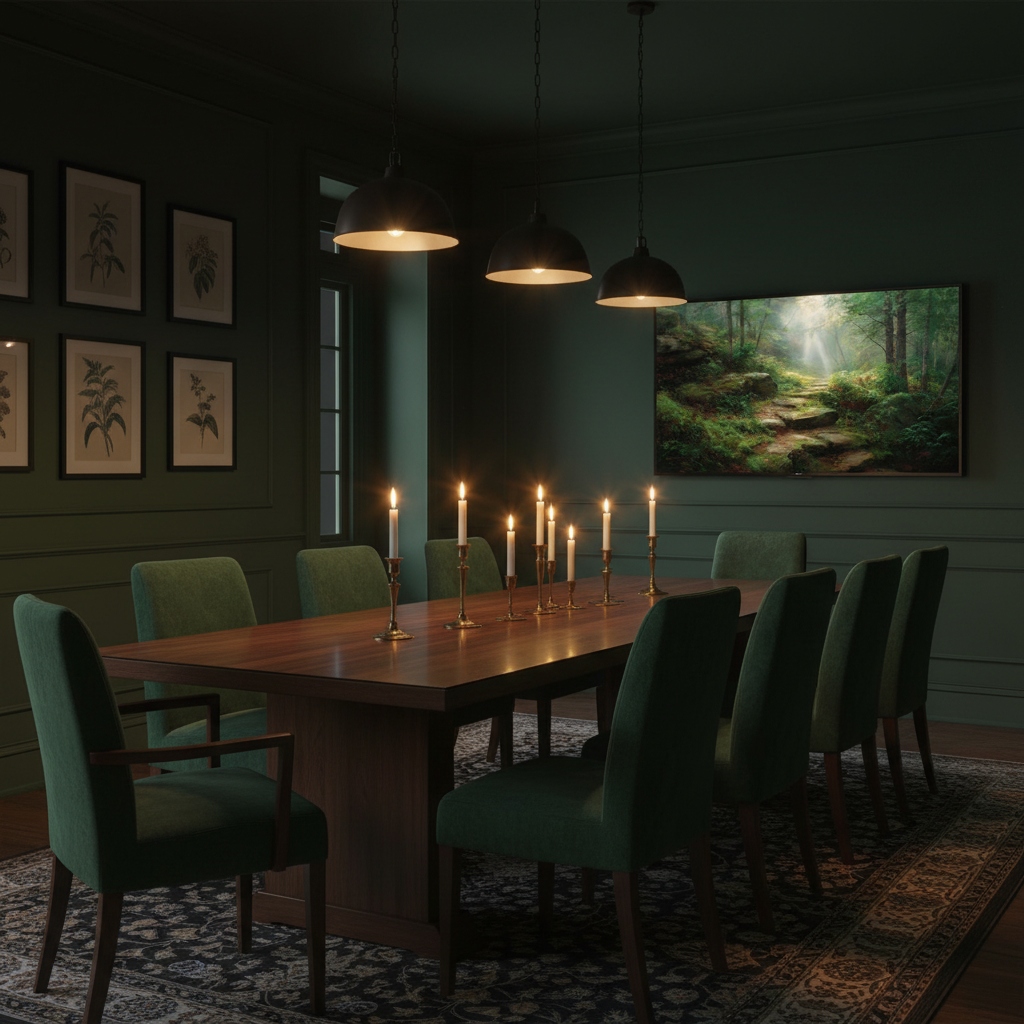 Dark Dining Room Mockup