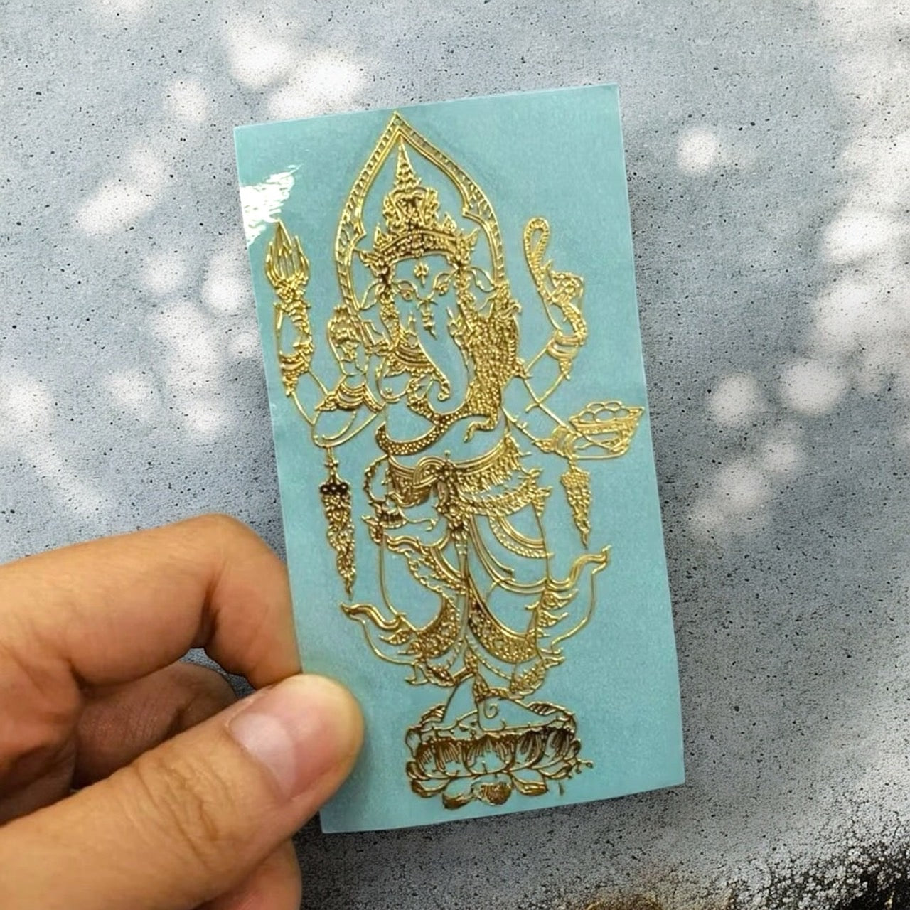 Yant Salika Maha Sanaeh Great Charm Bird gold metallic Thai amulet sticker