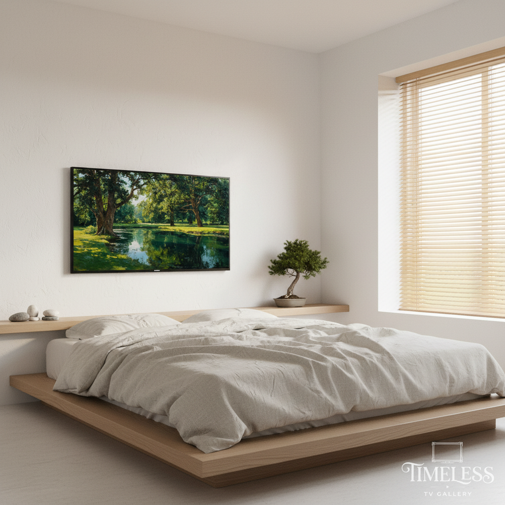 Reflections in the Quiet Grove - Zen Bedroom Mockup