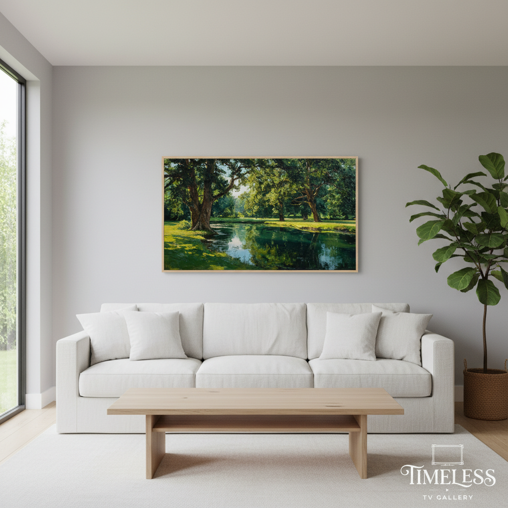 Reflections in the Quiet Grove - Modern Living Room Mockup