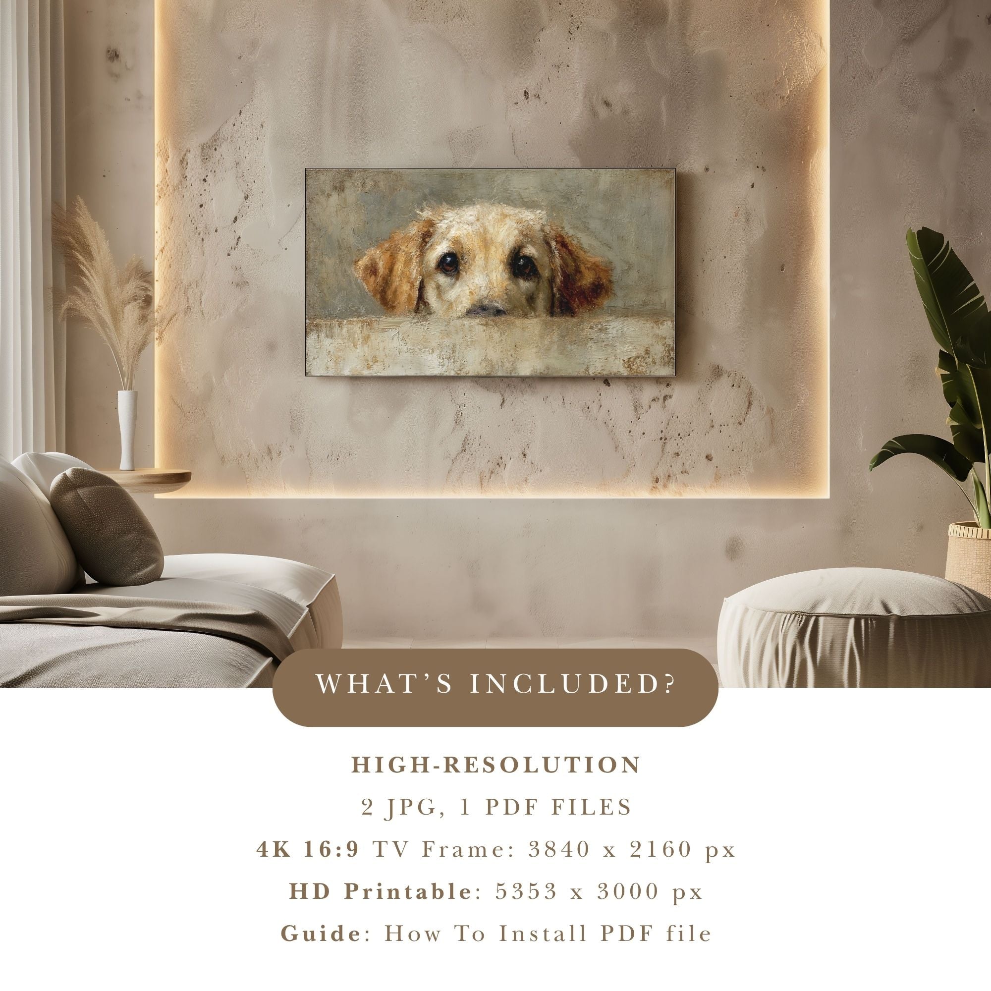 Samsung Frame TV Art Instant Download — Peeking Animals Bundle Set of 5 | 4K Digital Wall Art