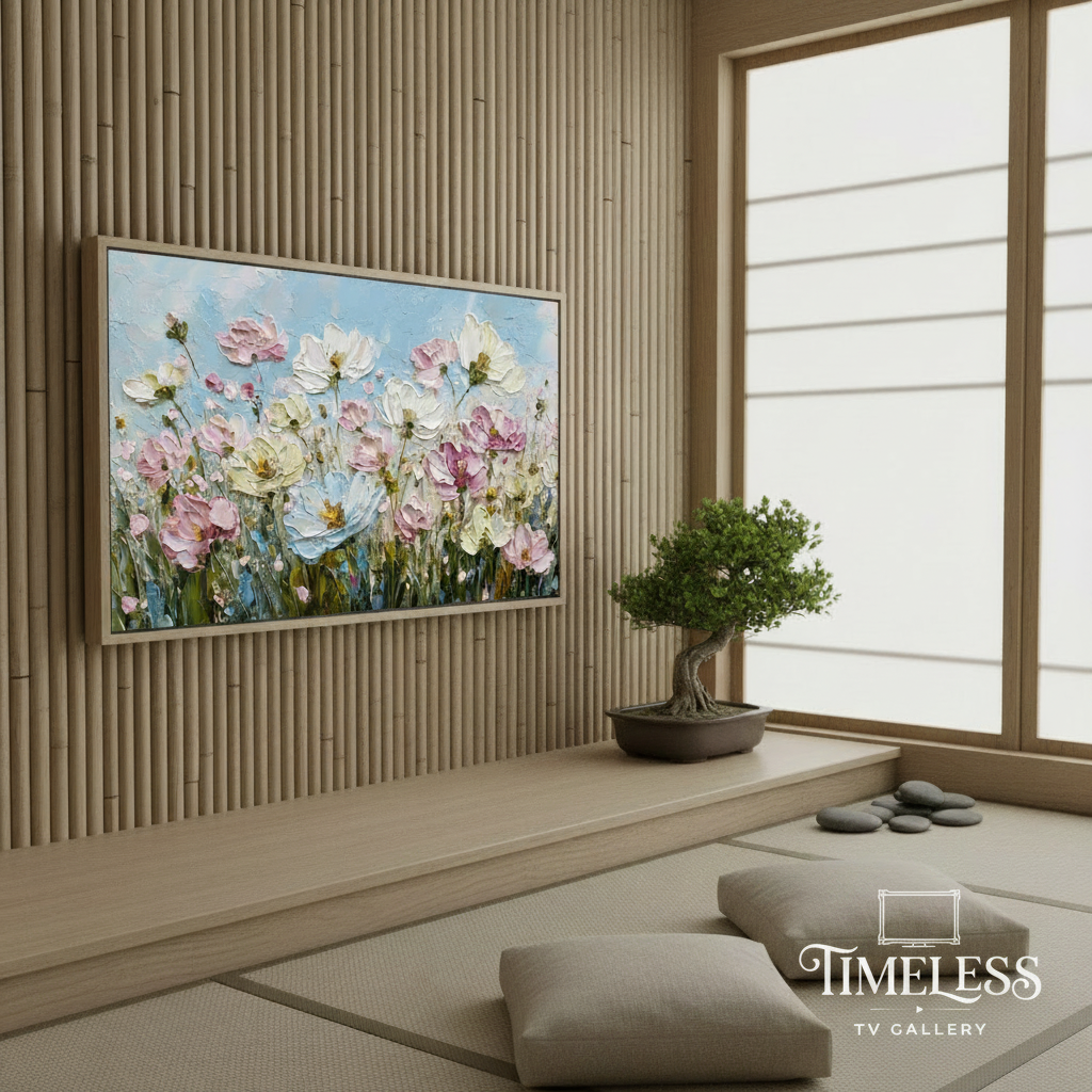 Samsung Frame TV Art | Digital Download Wall Art | Whispering Petals in Morning Light #01